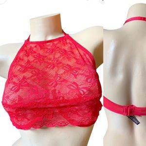 Victoria's Secret Very Sexy High Neck Balconet Bra - Red - 34DD NWT